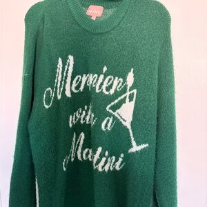 Show Me Your MuMu Green Crew Neck Sweater